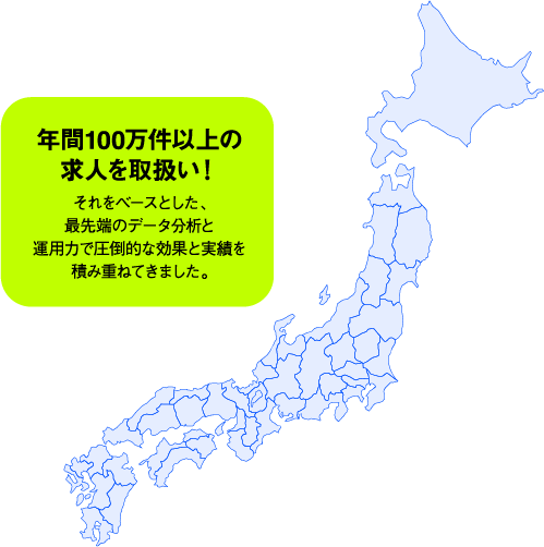年間100万件以上の求人を取扱い!